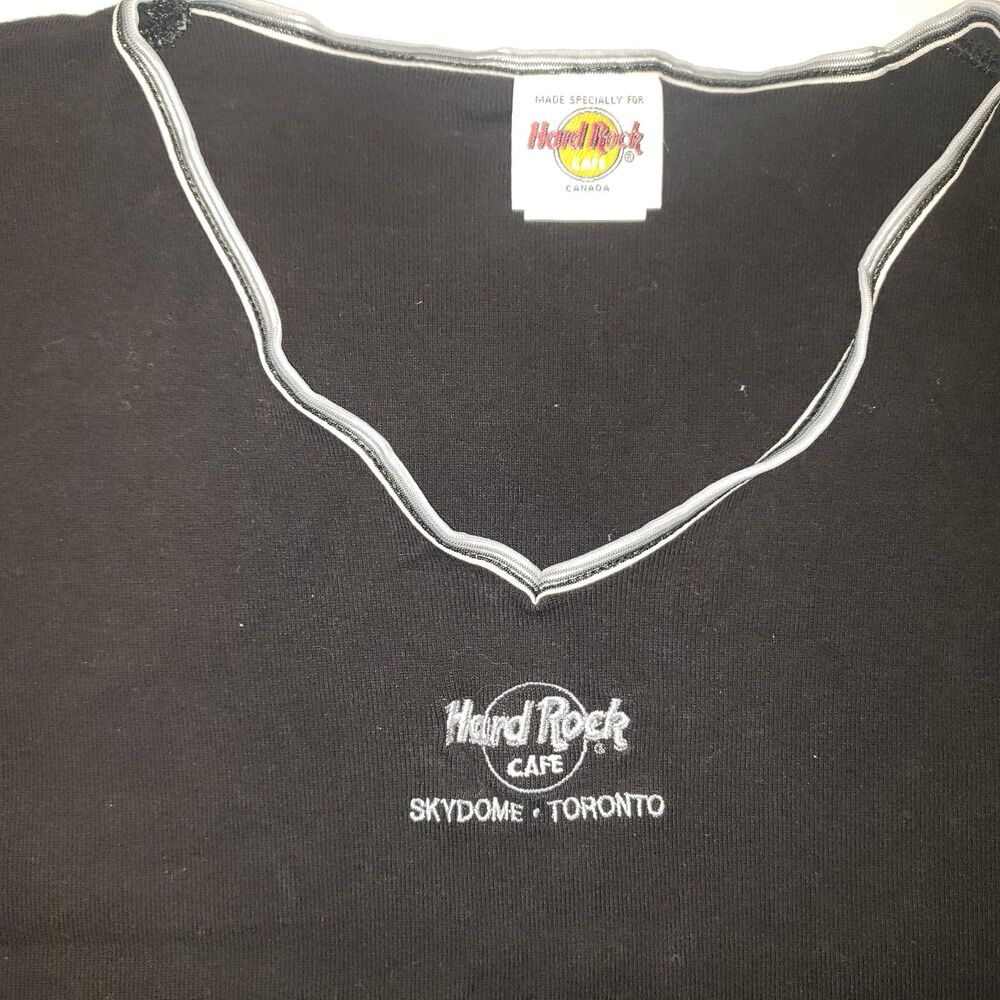 Hard Rock Cafe Toronto Black Short Sleeve Logo Crop Tee - Picture 6 of 7